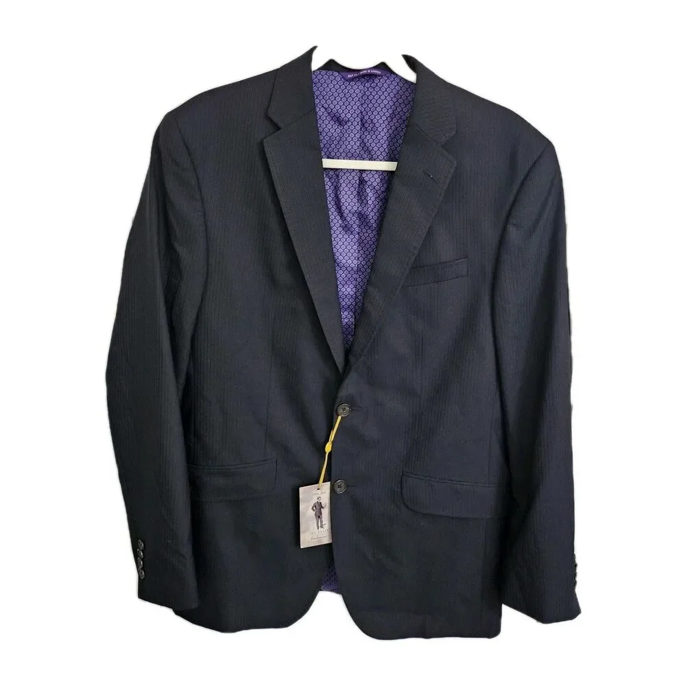 Ted Baker Endurance Blazer Mens Black 40R Wool Silk Jarrett Suit Sport Coat NWT